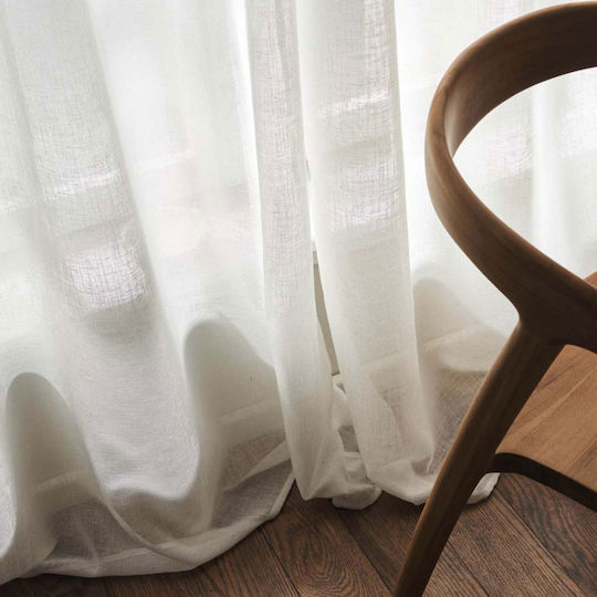 Gofis Home Κουρτίνα με Τρουκς Off White 200x295εκ.
