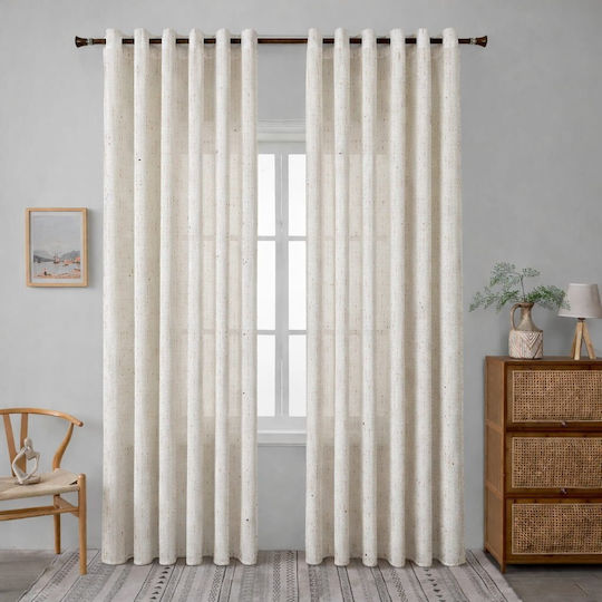 My Home Luxury Window Curtain with Pencil Pleat Ecru 295x270cm