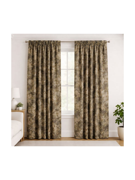 My Home Luxury Curtain with Pencil Pleat Dark Brown 280x270cm