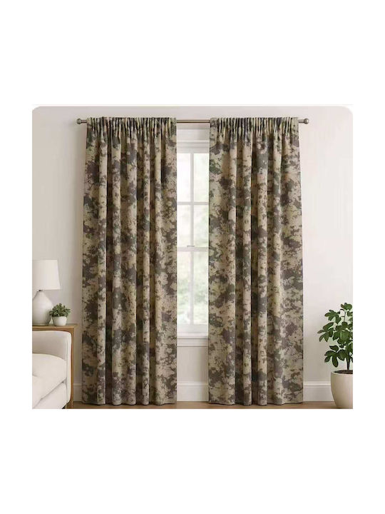 My Home Luxury Curtain with Pencil Pleat Dark Brown 280x270cm