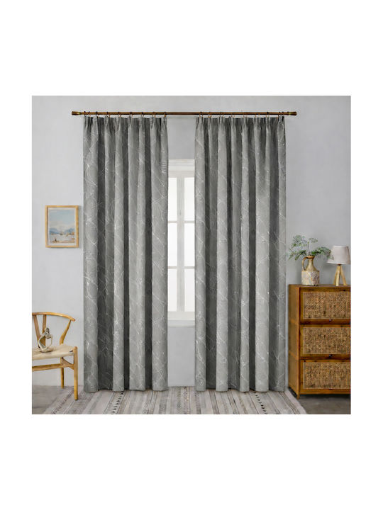 My Home Luxury Curtain with Pencil Pleat Gray 280x270cm