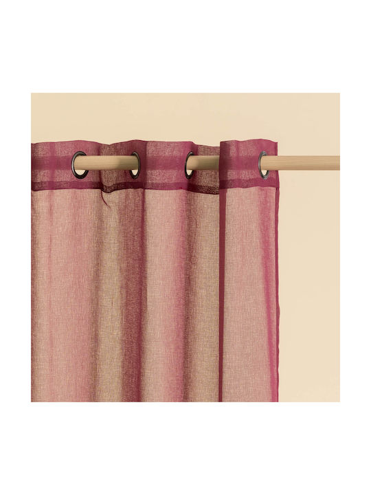 Κουρτίνα με Τρουκς Dark Pink 140x260εκ.