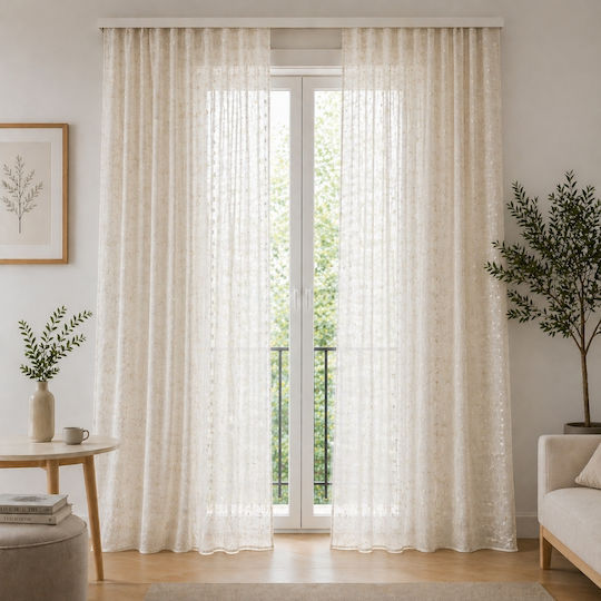 My Home Luxury Window Curtain with Pencil Pleat Ecru 270x280cm