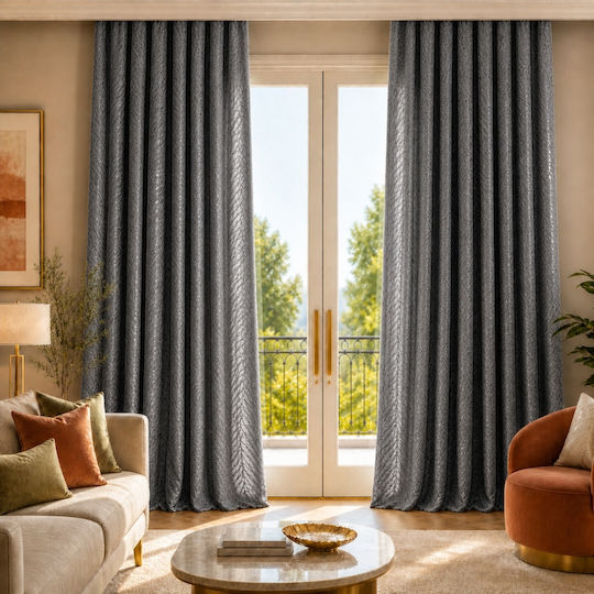 My Home Luxury With Pencil Pleat Dark Gray 280x270cm