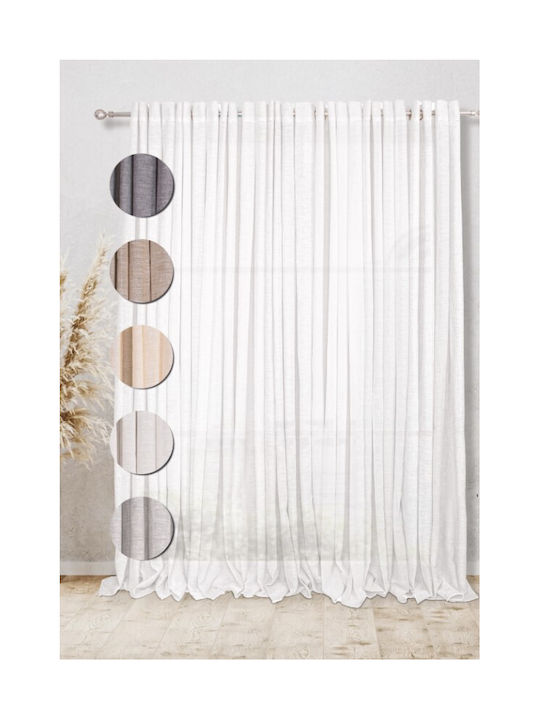 Kipper Κουρτίνα με Τρουκς Elxi Beige 140x260εκ.