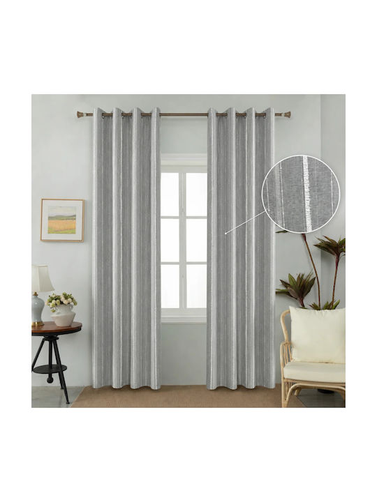 My Home Luxury Curtain With Pencil Pleat Dark Gray 280x270cm