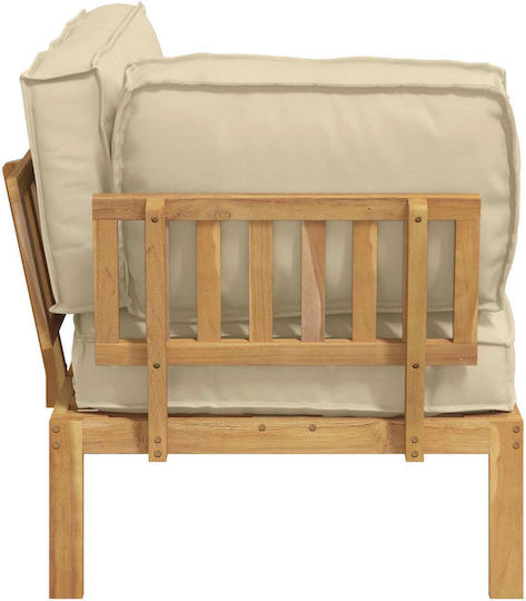 Scaun De Exterior Din Lemn Bej Cu Pernă 133x92x69cm