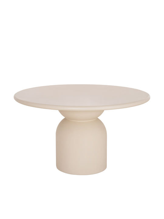 Kazvin Masă Rotundă de Dining din Beton Bej 130x130x75cm