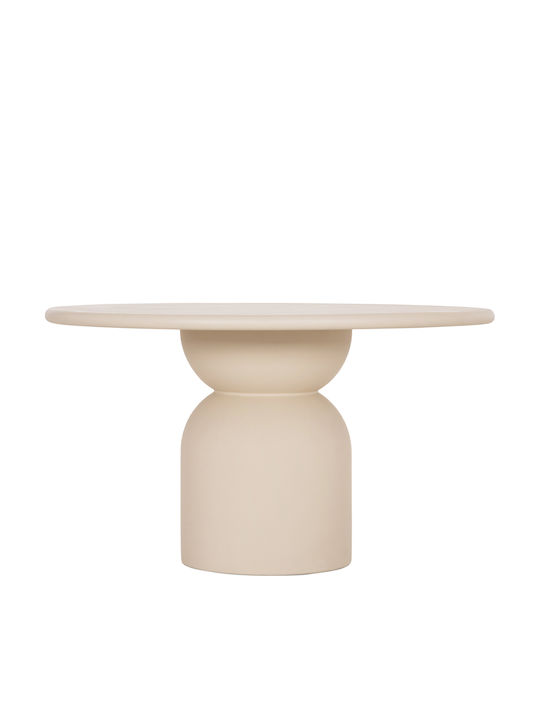 Kazvin Masă Rotundă de Dining din Beton Bej 130x130x75cm