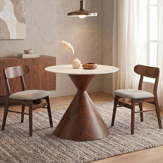 Horas Masă Rotundă Pentru Bucătărie Metalică Maro 80x80x75 cm