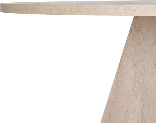 Virela Кръгла Дървена Маса За Трапезария Travertine 120x120x75см