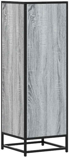 Highboard Wall Cabinet for Living Room made of Wood and Metal Grey 35.5x35x106.5cm