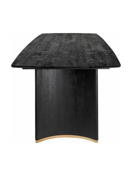 Masă Sala de mese din Lemn Masiv & Metal Negru 280x110x77buc