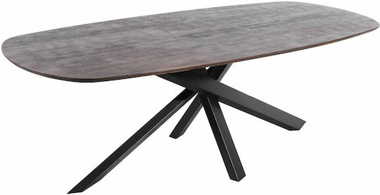 Table Dining Room from Solid Wood & Metal Brown 280x110x77cm