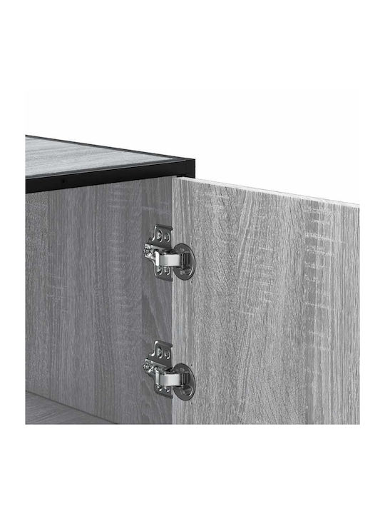 Hochschrank Wandnischenschrank Wohnzimmer aus Holz & Metall Grau 35.5x35x106.5cm