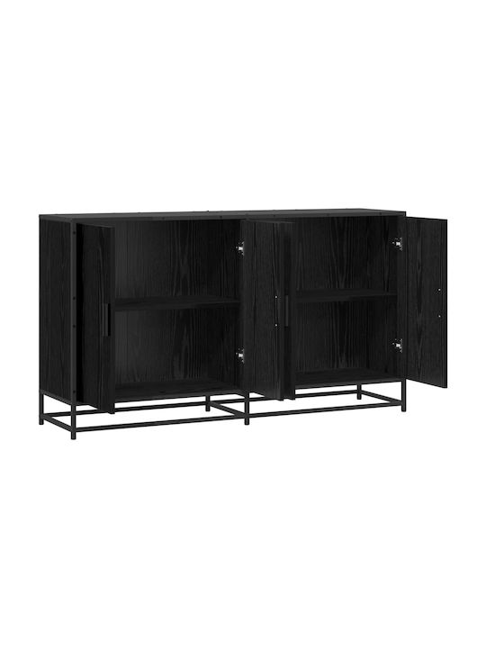 Wooden Office Cabinet Black Oak 134x35x76cm