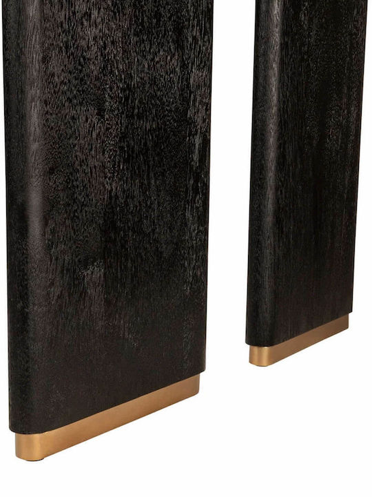 Masă Sala de mese din Lemn Masiv & Metal Negru 200x100x77buc