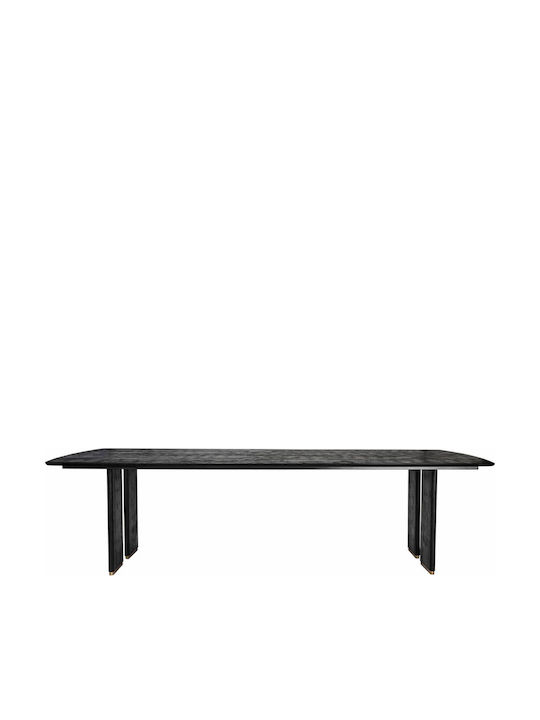 Masă Sala de mese din Lemn Masiv & Metal Negru 200x100x77buc