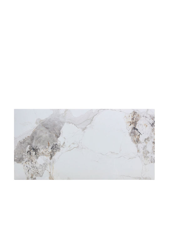 Marron Tisch Küche Ausziehbar mit Steinoberfläche White Marble Effect 180x90x75cm