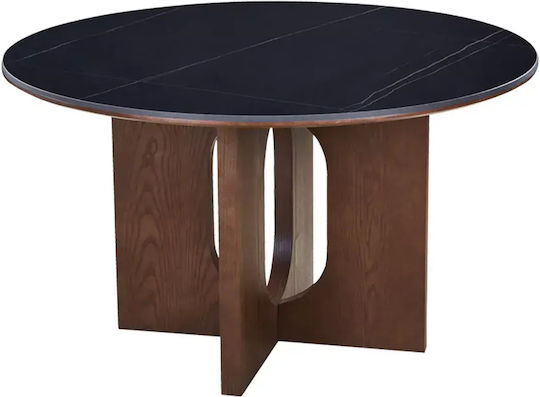 Masă Pentru Bucătărie Neagră Marmură 130x130x75 cm Masă Pentru Bucătărie Neagră Marmură 130x130x75 cm