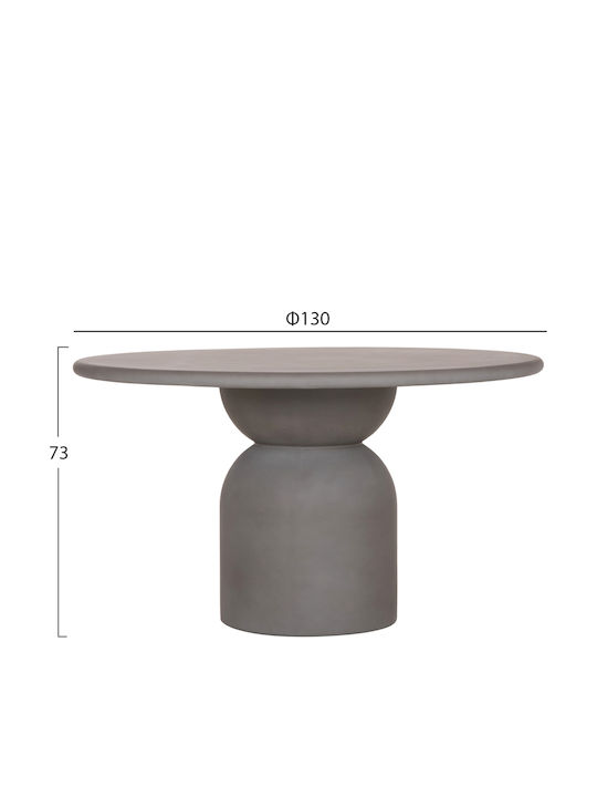 Kazvin Masă Rotundă de Sufragerie din Beton Gri 130x130x75cm