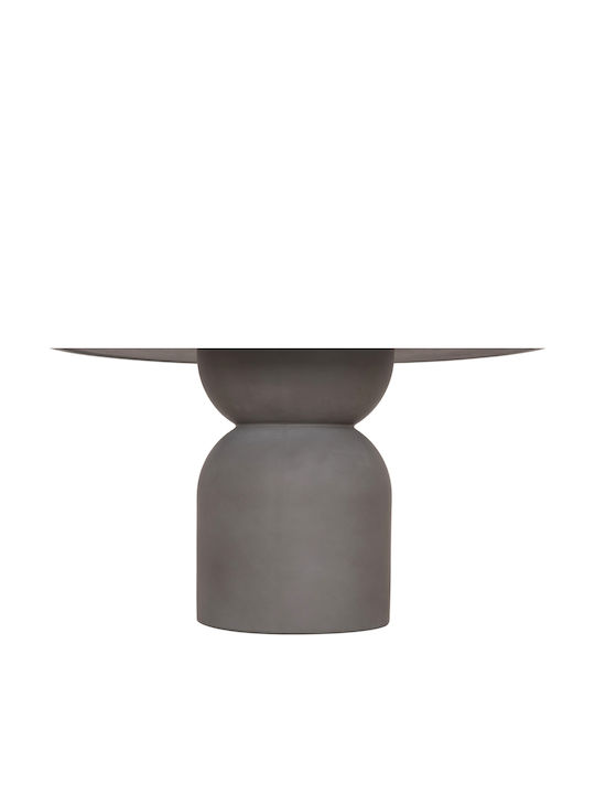 Kazvin Masă Rotundă de Sufragerie din Beton Gri 130x130x75cm