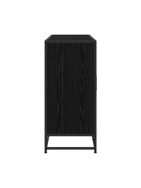 Wooden Office Cabinet Black Oak 134x35x76cm