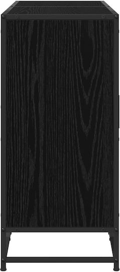 Дървен Офисен Шкаф Черен Дъб 134x35x76см