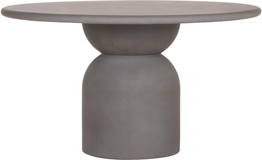 Round Dining Room Table with Gray Concrete Top 130x130x75cm