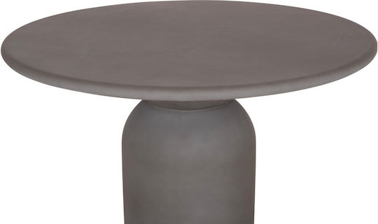 Round Dining Room Table with Gray Concrete Top 130x130x75cm