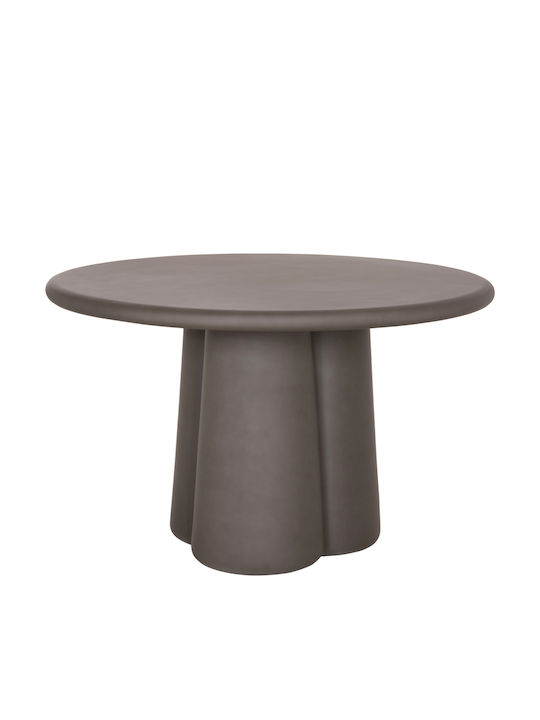 Nayu Rundes Esszimmer- und Küchentisch aus Grauem Beton 120x120x75cm