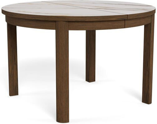 Melfero 101 Round Table Dining Room with Marble Surface White Marble, Dark Oak 75x75cm