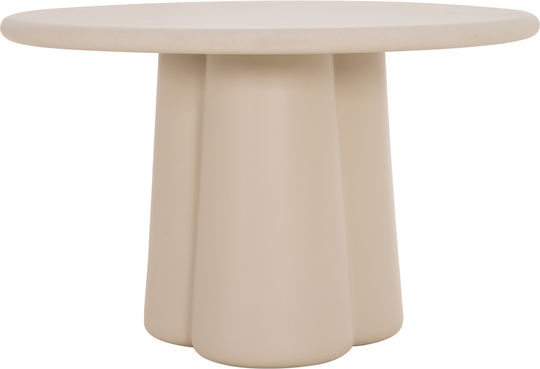 Nayu Masă Rotundă de Dining din Beton Bej 120x120x75cm