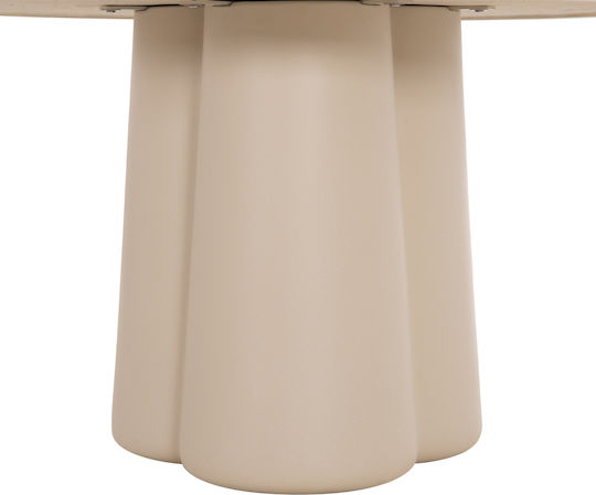 Nayu Masă Rotundă de Dining din Beton Bej 120x120x75cm