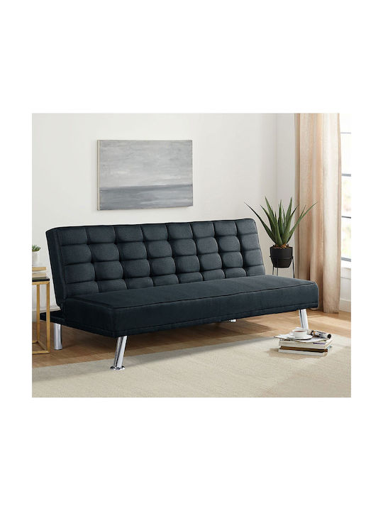 Valmormauro Two-Seater Couch Bed Black 176x83x80 cm