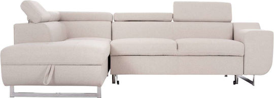 Corner Couches Bed Beige 285x205x90 cm Freebox