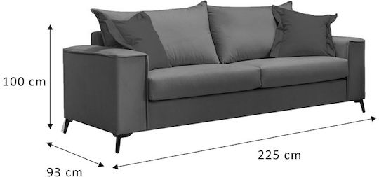Verona Триместен Диван Текстил Петрол 225x93x100см.