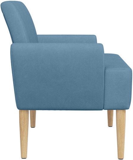 Two-Seater Velvet Blue Couch 116x67x81cm