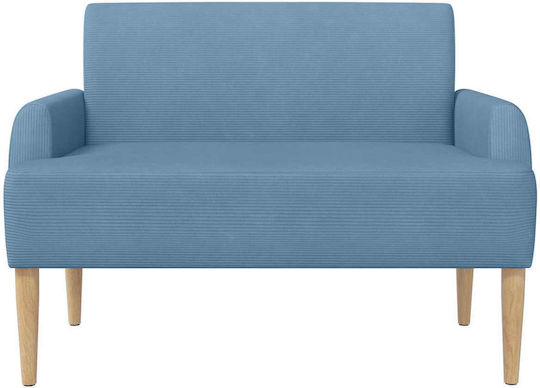 Two-Seater Velvet Blue Couch 116x67x81cm