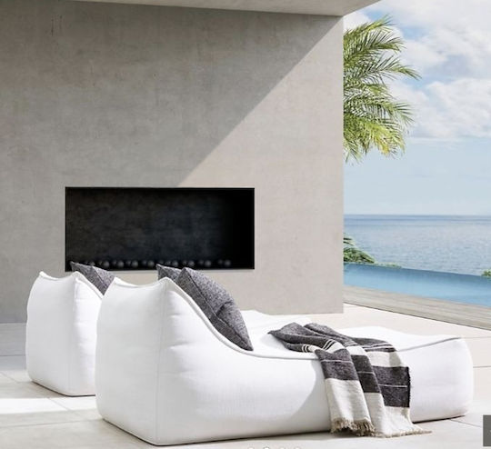 Πουφ Πολυθρόνα Αδιάβροχη Κίτρινη 140x80x70cm