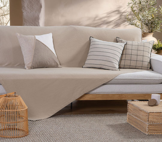 Nef-Nef Homeware Betty Three-Seater Sofa Throw 180x300cm Ecru