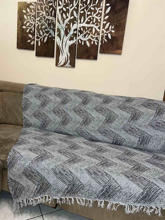 Kalogirou Home Kalogirou Home Throws Set 2 pcs Chenille Gray Geometric