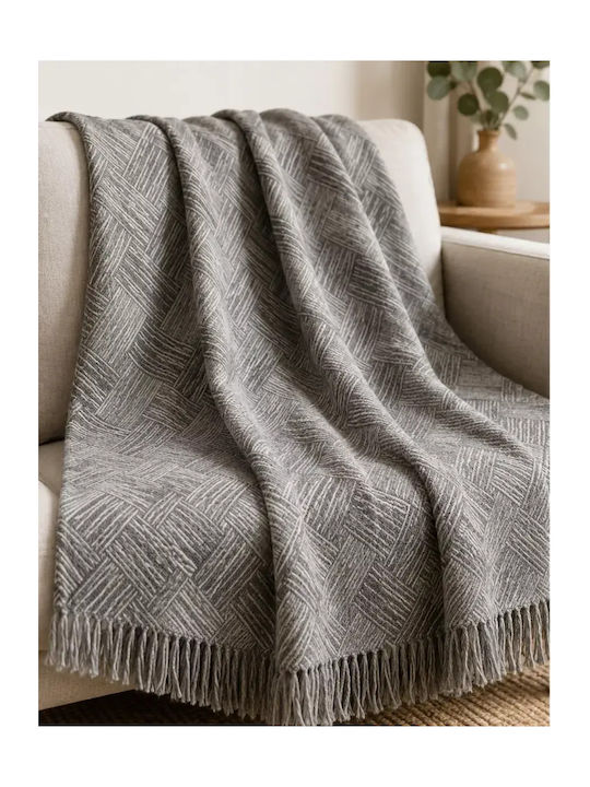 Kalogirou Home Kalogirou Home Throws Set 2 pcs Chenille Gray Geometric
