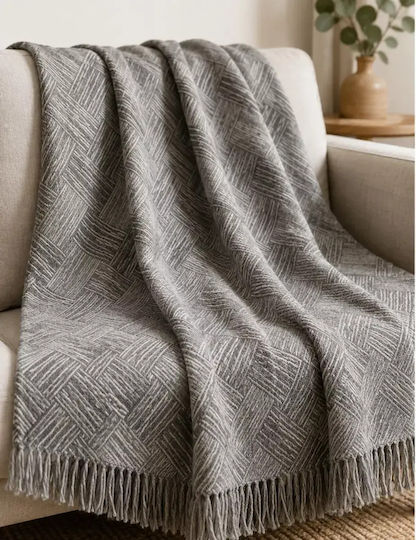 Kalogirou Home Kalogirou Home Throws Set 2 pcs Chenille Gray Geometric