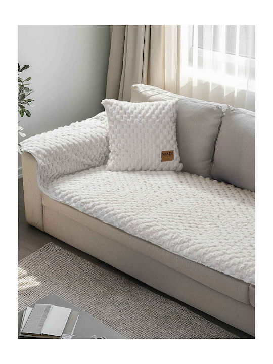 Decken & Couchdecken Dreisitzer-Sofa Wurf Pelzartig 300x90cm Weiß