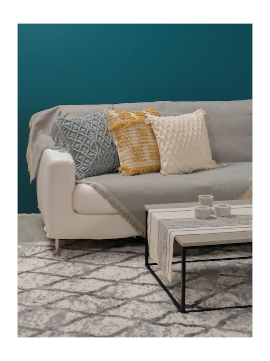 Naf Naf 358/127 Armchair Throw Chenille 180x180cm Light Gray