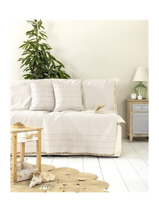 Nima Ριχτάρι Τετραθέσιου Καναπέ Chenille 180x350εκ. Εκρού