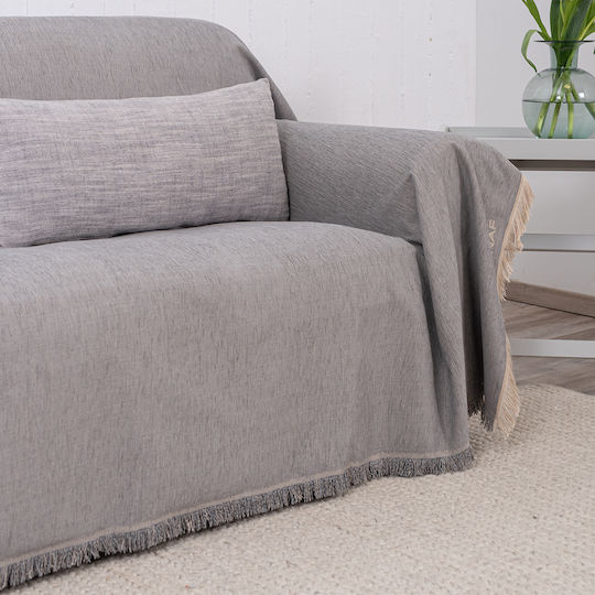Naf Naf 358-78 Armchair Throw Chenille 180x180cm Gray