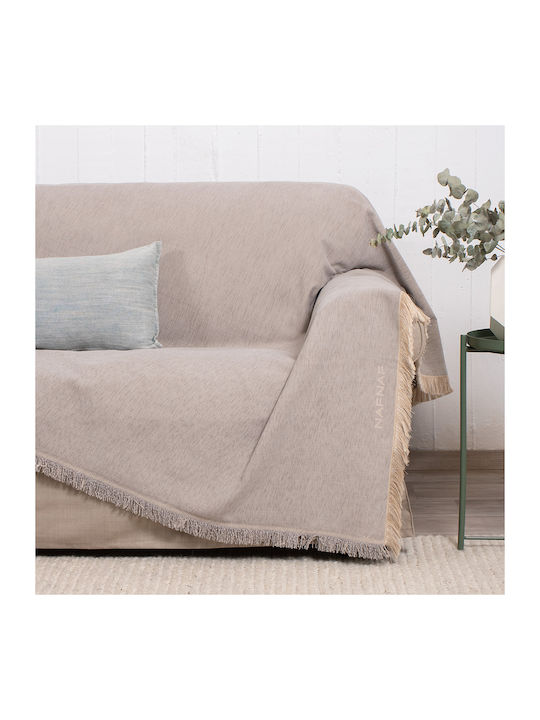 Naf Naf 358/127 Armchair Throw Chenille 180x180cm Light Gray