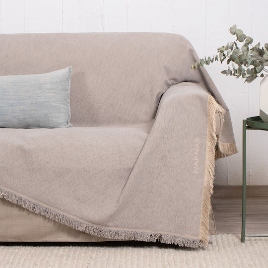 Naf Naf 358/127 Ριχτάρι Πολυθρόνας Chenille 180x180εκ. Light Grey